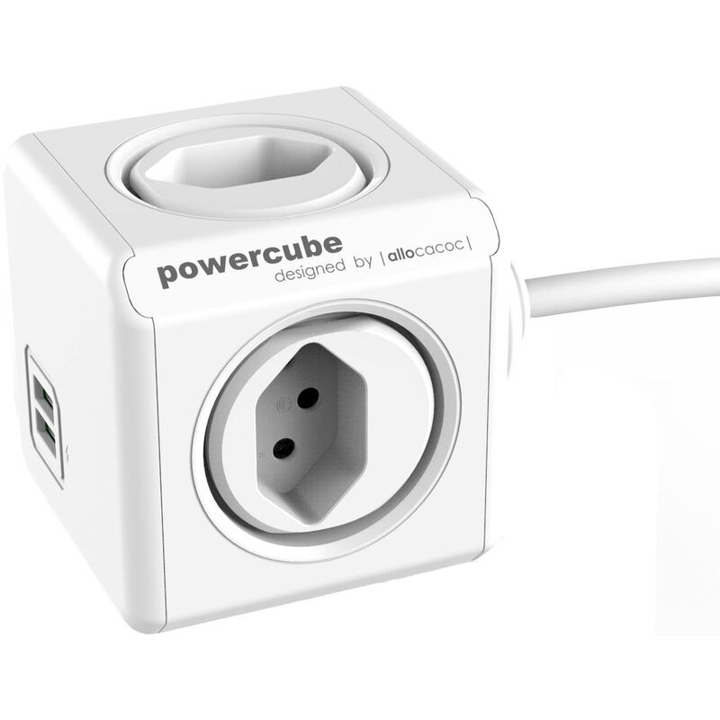 Allocacoc cube multiprise PowerCube Extended USB, 1.5 m - 7611453789010_01_ow