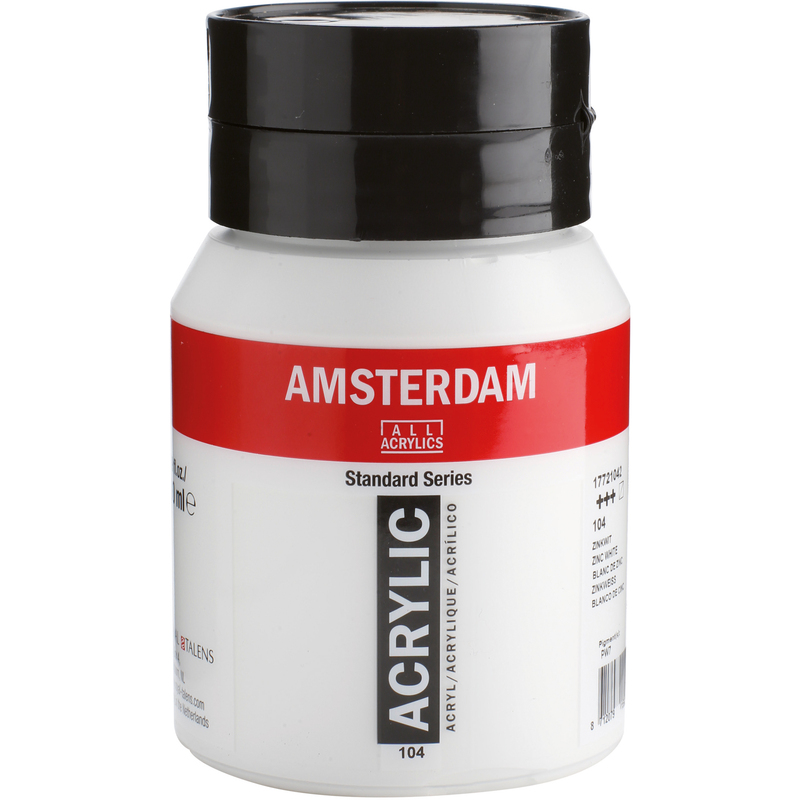 Amsterdam Acrylfarbe Standard Series, 500 ml, zinkweiss, 1 Stück - 8712079159207_01_ow