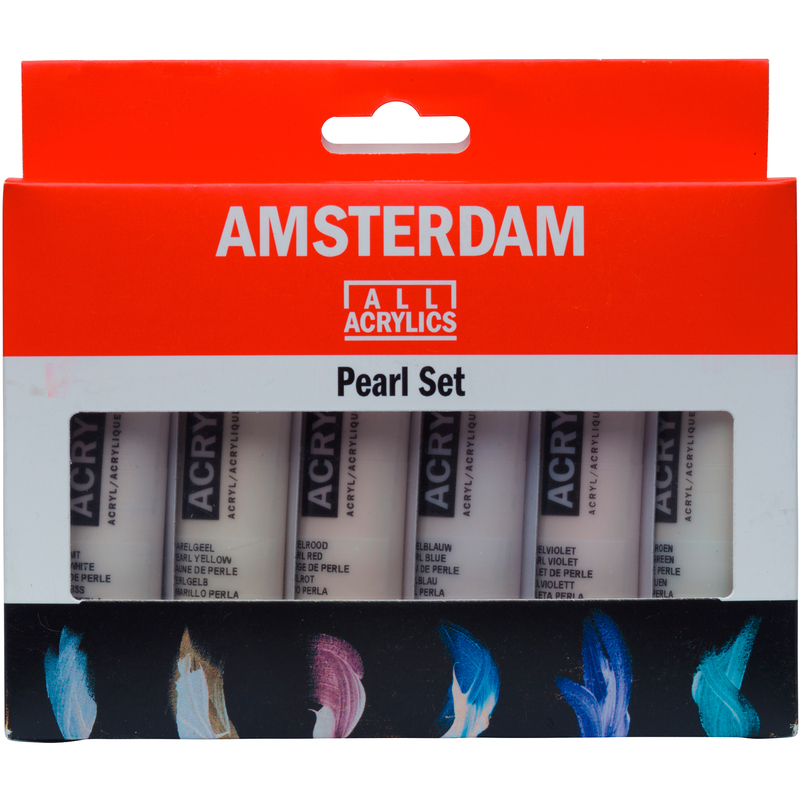 Amsterdam Standard Series Acrylfarben Perlfarben Set, 20 ml, assortiert, 6 Stück - 8712079398798_01_ow
