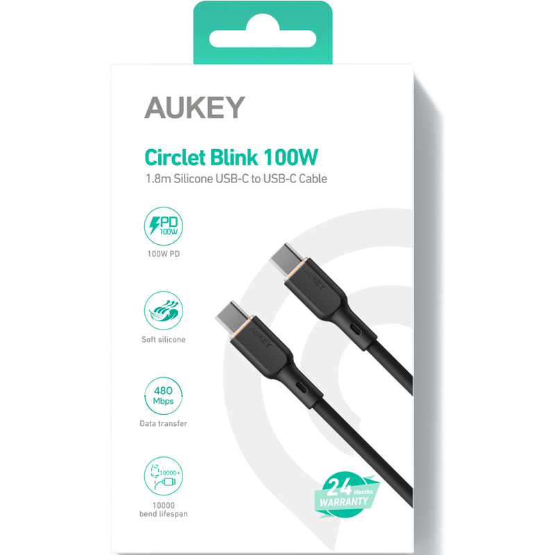 Aukey Kabel USB-C - USB-C CB-SCC102, Silikon, 1.8 m - 689323785278_01_ow