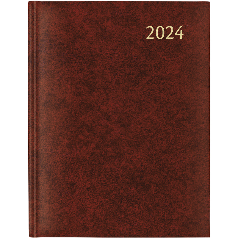 Aurora Agenda 2024 Largo de luxe, 1 Tag / Seite, rot