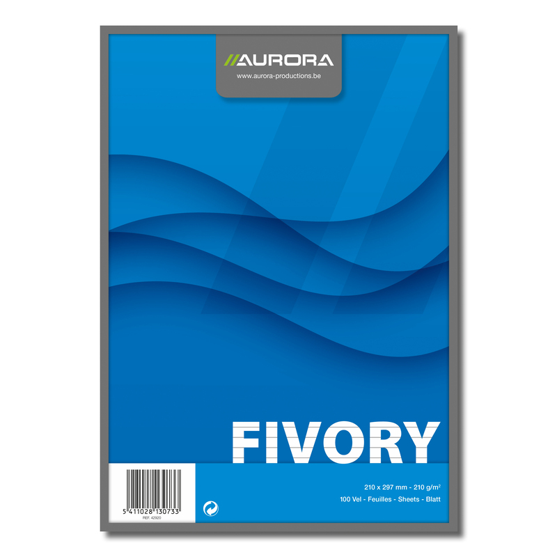 Aurora cartes-fiches Fivory, A4, ligné, blanc - 5411028130733_01_ow