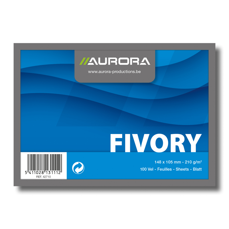 Aurora Karteikarten Fivory, A6, weiss, blanco