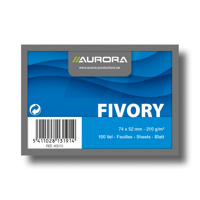 Aurora Karteikarten Fivory, A8, weiss, blanco
