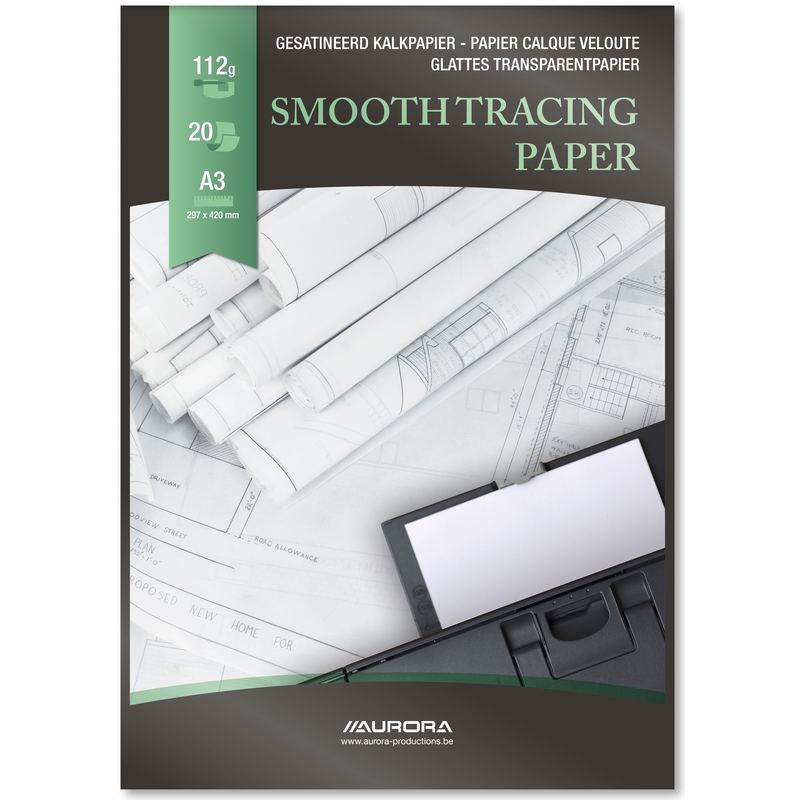 Papier calque A3 / papier à dessin transparent - 25 feuilles - 80