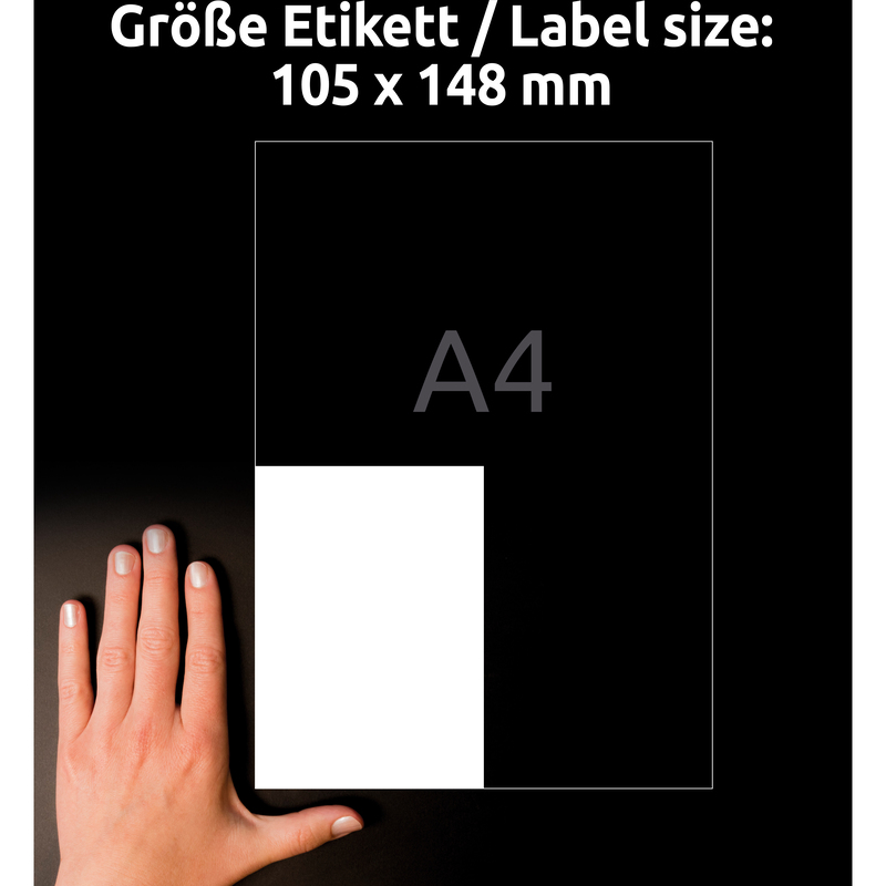 Avery Zweckform Etiketten, 6124, 105 x 148 mm, 10 Blatt - 4004182061244_03_ow