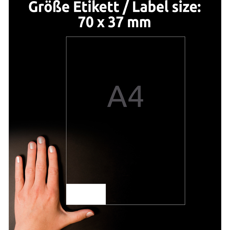 Avery Zweckform Etiketten, 6173, 70 x 37 mm, 30 Blatt - 4004182433355_03_ow