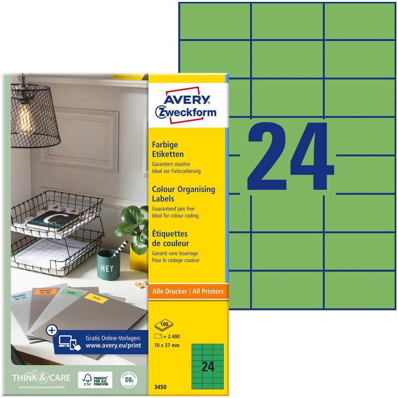 Avery Zweckform étiquettes, 3450, 37 x 70 mm, 100 feuilles - 4004182034507_02_ow