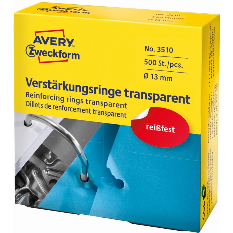 Avery Zweckform Lochverstärkungsringe, 3510, 13 mm, transparent - 4004182035108_01_ow