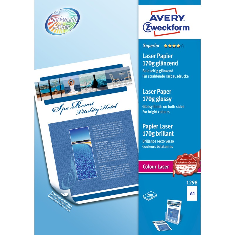 Avery Zweckform Superior Fotopapier, A4, 170 g/m², glanz - 4004182027110_01_ow