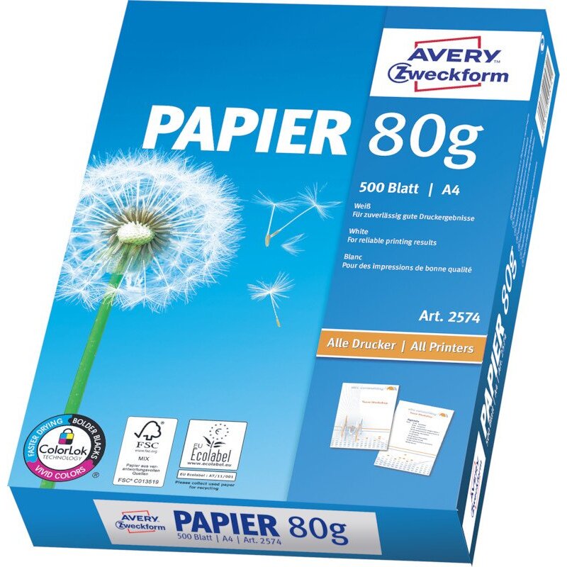 Avery Zweckform Universalpapier, A4, 80 g/m², matt - 4004182025741_01_ow