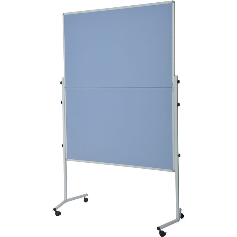Berec Design tableau de conférence sur roulettes, pliable, bleu/gris, 120 x 150 cm - 7640106622787_01_ow