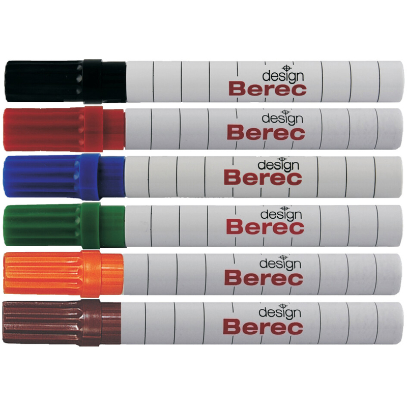 Berec Design Whiteboard Marker, 6 Stück, assortiert