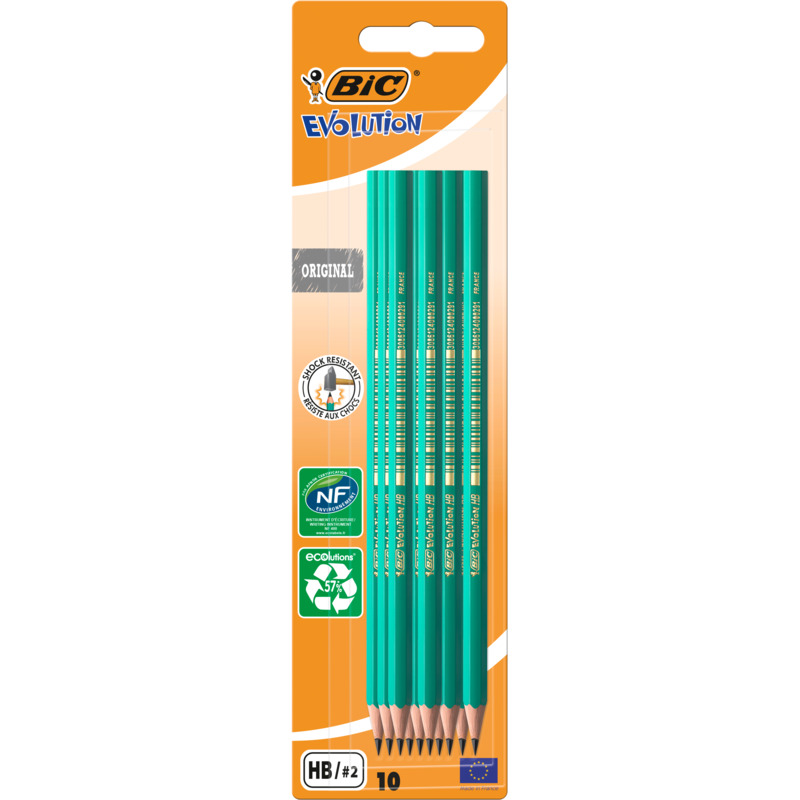 Bic Bleistifte Evolution, 10 Stück, HB, grün - 3270220000174_01_ow