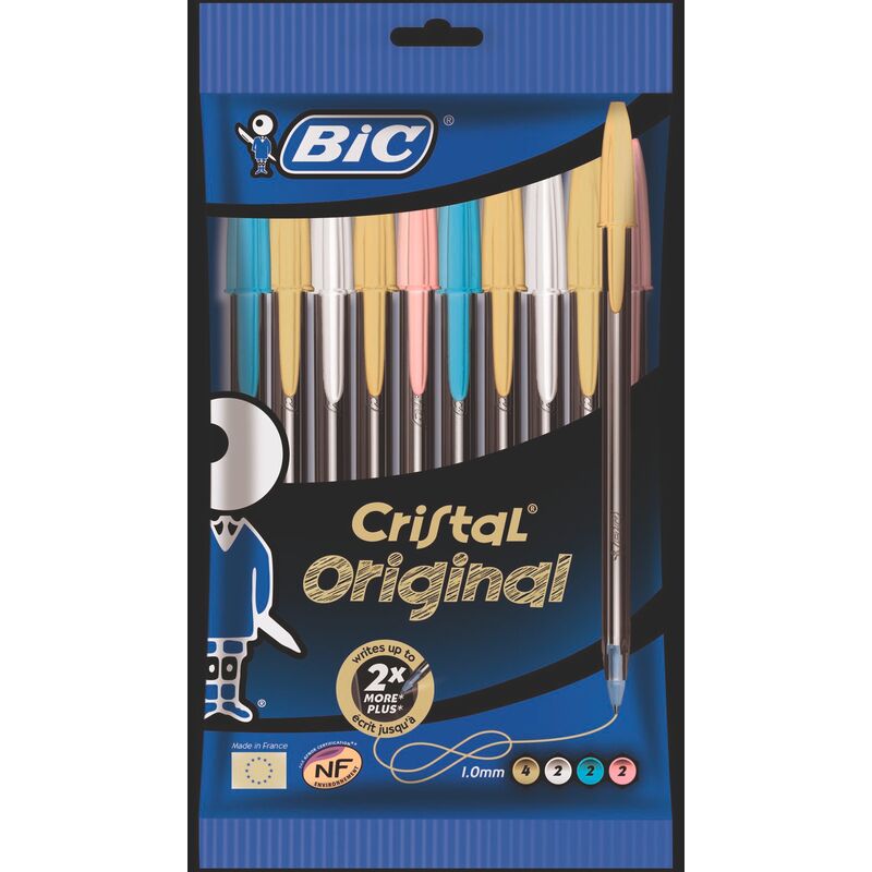 Boîte 50 stylos bille cristal Bic rouge - Fournitures scolaires et
