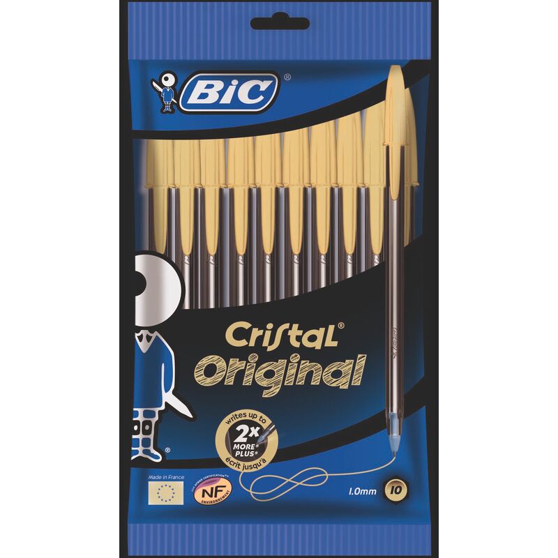 Bic stylo bille Cristal Up, boîte de 20 pièces en couleurs