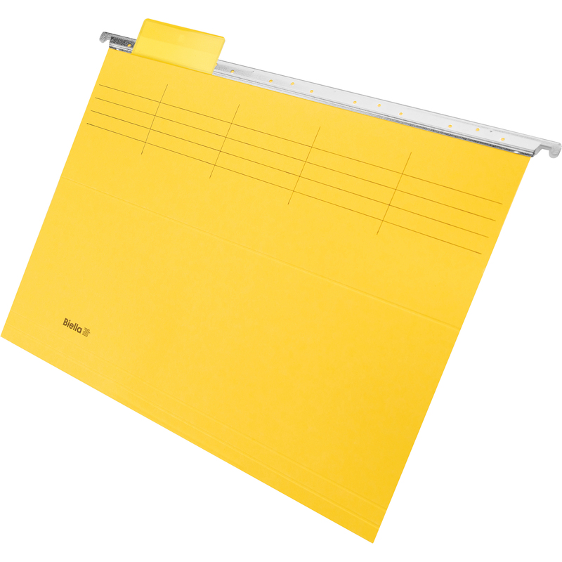 Biella kit de dossiers suspendus, 25 cm, 25 pièces, jaune - 7611365250400_03_ow