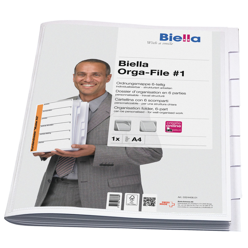 Biella Organisationsmappe Orga-File #1, A4, weiss - 7611365367689_02_ow