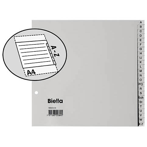 Biella Register mit Indexblatt, A4, teildeckend, 24-teilig - 7611365253845_02_ow