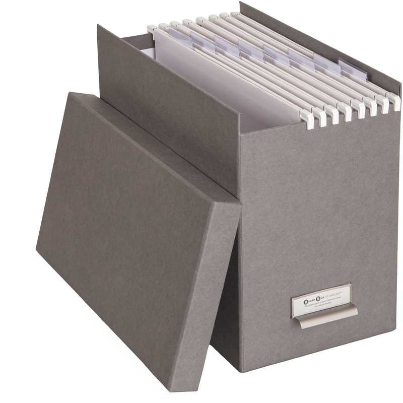 Bigso Box of Sweden boîte pour dossiers suspendus, carton, gris - 7330061944412_04_ow