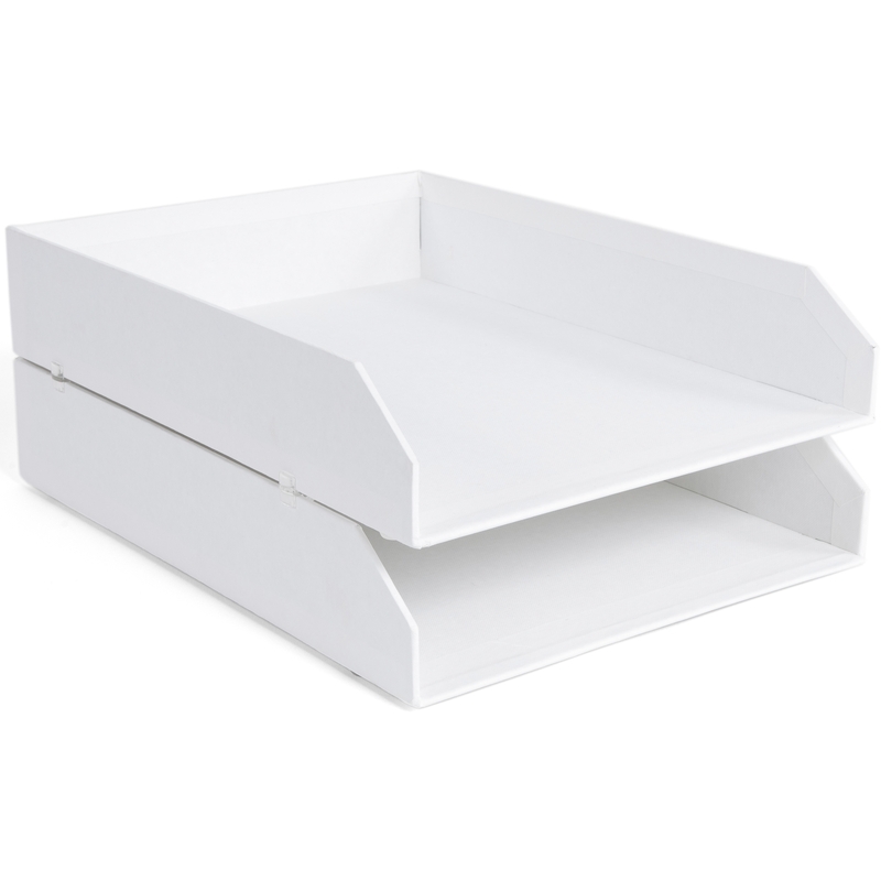 Bigso Box of Sweden Briefablage, 2er-Set, Karton, A4, weiss - 7330061789082_01_ow