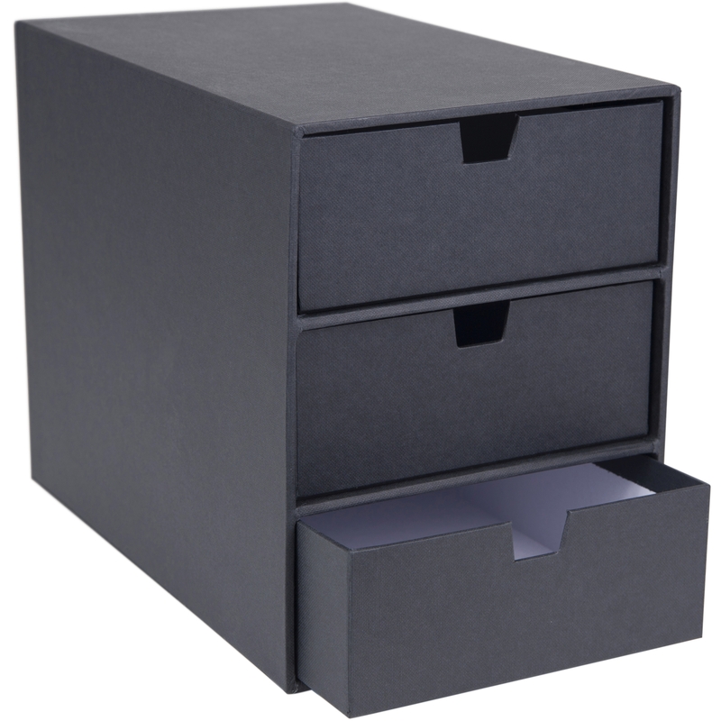 Bigso Box of Sweden Schubladenbox Ingrid, Karton, dunkelgrau - 7330061973566_02_ow