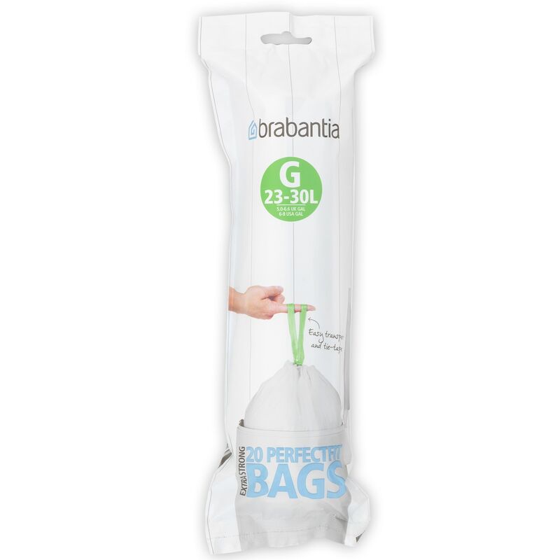 Brabantia sacs poubelles PerfectFit, G, 30 litres, 20 pièces 