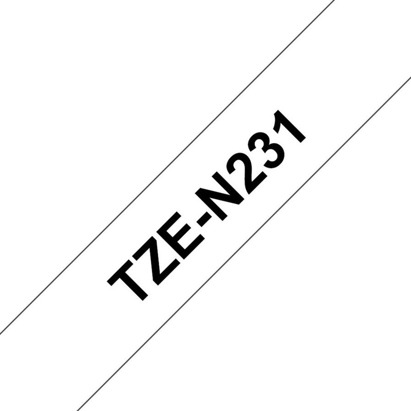 Brother P-Touch Band TZe-N231, 12 mm, schwarz auf weiss - 4977766691833_03_ow