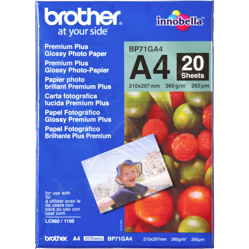 Brother Premium Plus Glossy Fotopapier, A4, 260 g/m², glanz - 4977766658416_01_ow