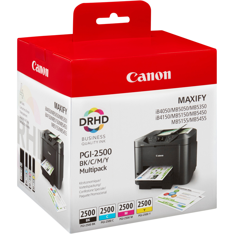 Canon PGI-2500 BK/C/M/Y cartouches dencre multipack, cyan, jaune, magenta, noir - 8714574652382_02_ow