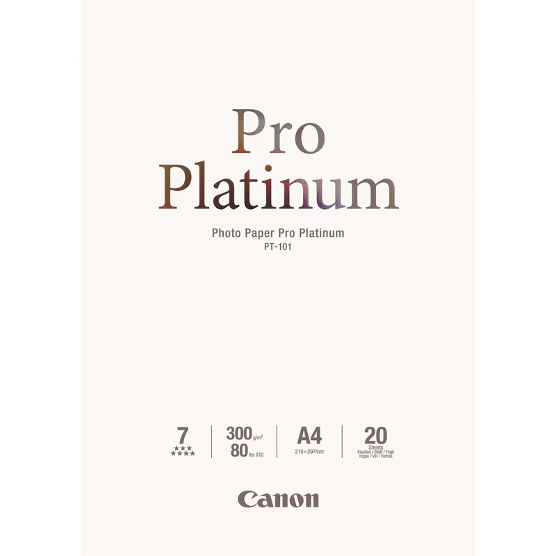 Canon Pro Platinum Fotopapier, A4, 300 g/m², hochglanz - 4960999575285_01_ow