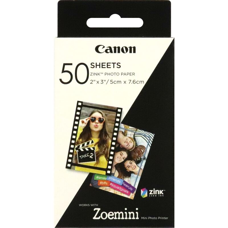 Canon Zink Fotopapier, ZP-2030, 50 Blatt, 5 x 7.6 cm, 290 g/m², glanz - 4549292131369_01_ow