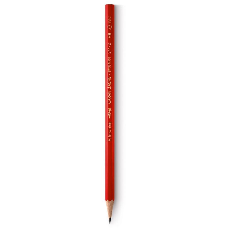 Caran dAche Bleistifte 341, 4 Stück, 2 mm, HB, rot - 7610186433726_01_ow