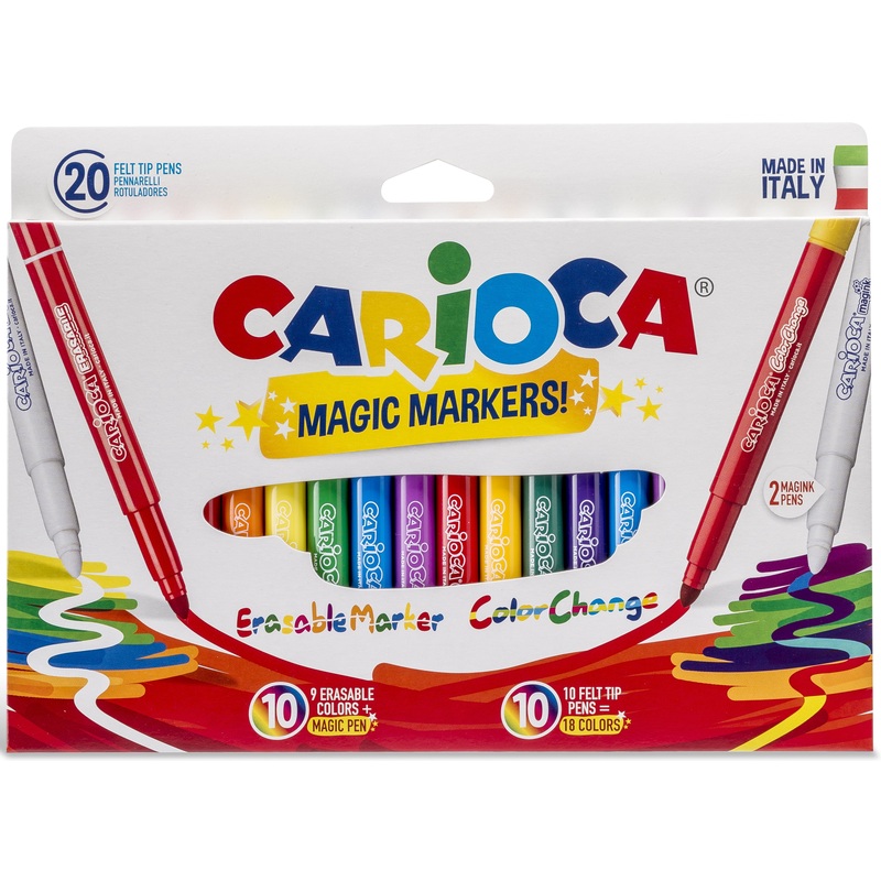 Carioca Filzstifte Magic Markers, 20 Stück, assortiert - 8003511413699_01_ow