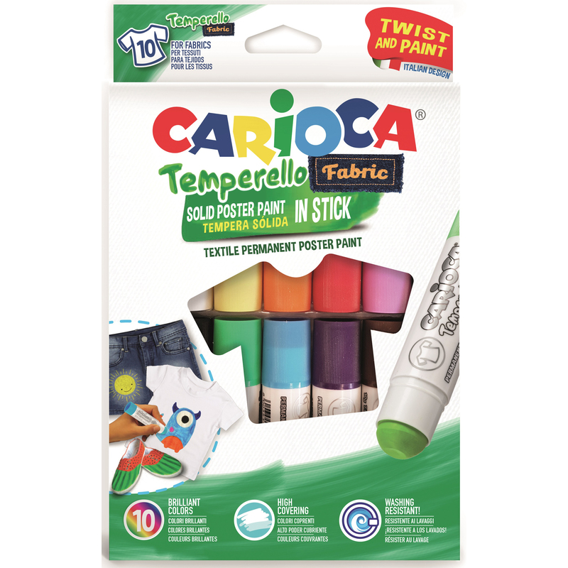 Carioca marqueur textile Temperello Fabric, 10 pièces, assorties - 8003511423247_01_ow