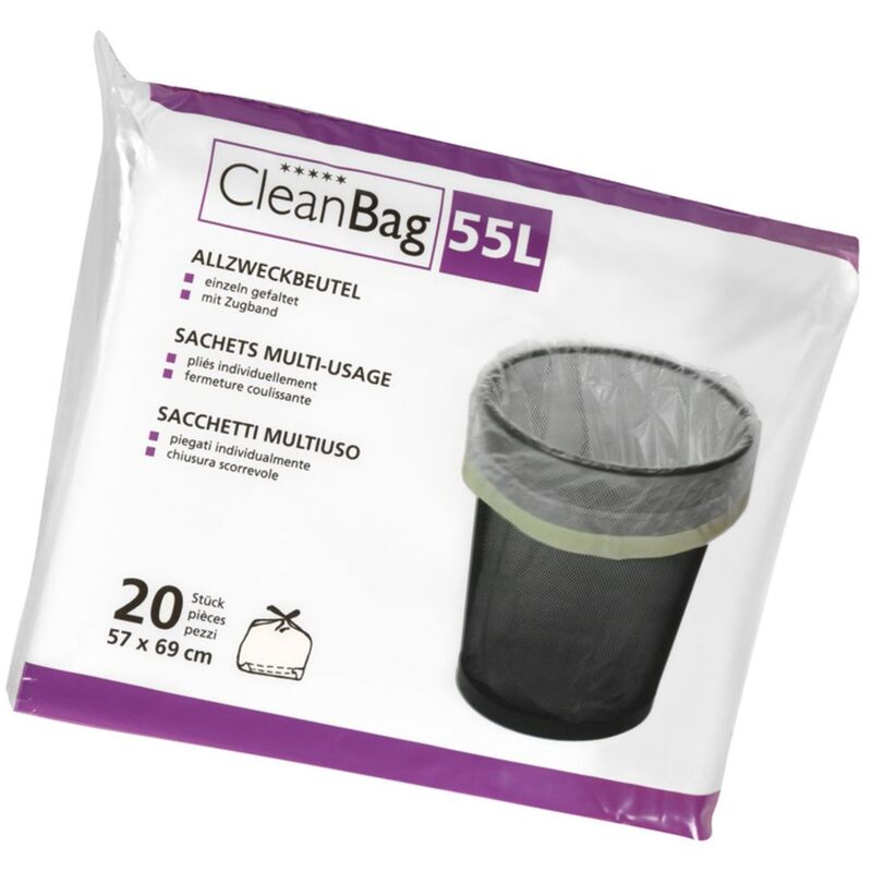 CleanBag Mehrzweckbeutel, 55 Liter, 20 Stück - 7640113795757_01_ow
