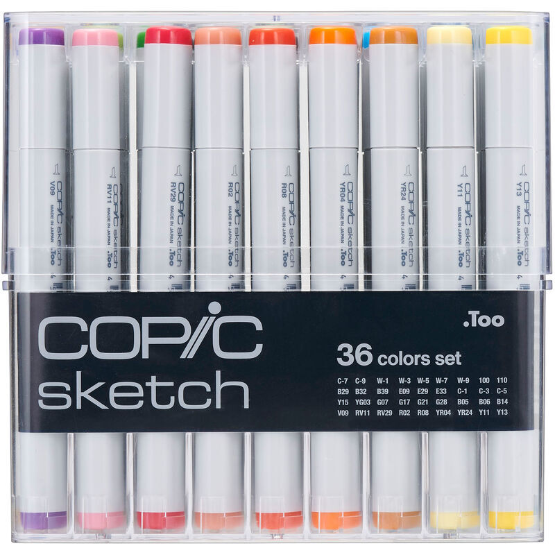 Copic Sketch マーカーセット 198本 Copic Marker Sketch Set, 36 Stück, assortiert