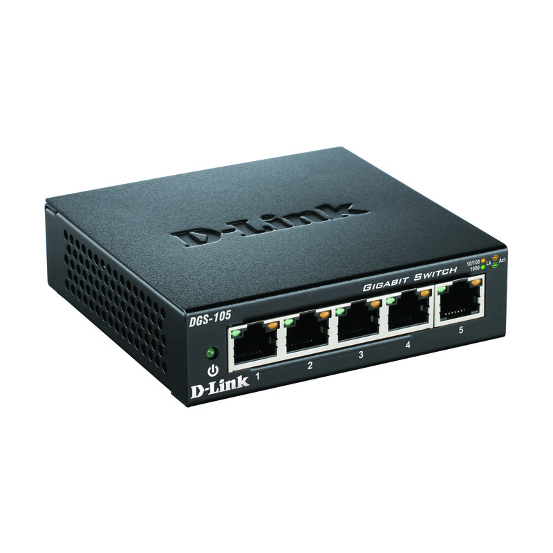 D-Link DGS-105 5-Port Gigabit Switch - 790069368226_01_ow