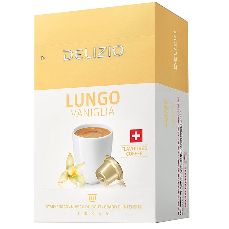 Delizio Kaffeekapseln Lungo Vaniglia, 12 Stück - 7617014175100_01_ow