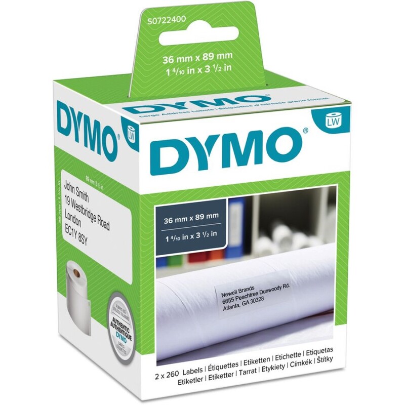 Dymo étiquettes, 99012|S0722400, 36 x 89 mm - 5411313990127_01_ow