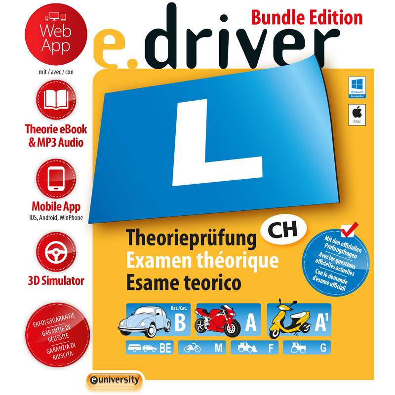 e.driver Fahrschule Lernprogramm, Bundle Edition - 9783908493679_01_ow