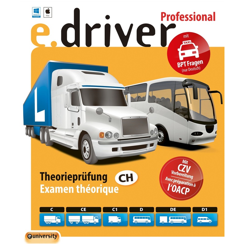 e.driver programme d’apprentissage du permis de conduire Professional Truck V1.0 - 9783908493624_01_ow