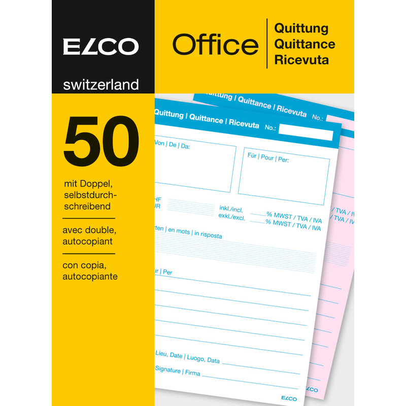 Elco Office bloc-notes recyclage, 5 pièces, A4, quadrillé 4 mm