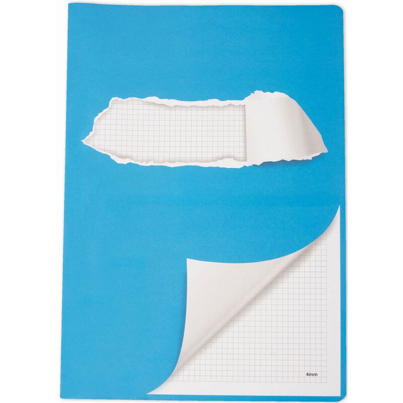Elco cahier, A4, quadrillé 4 mm avec marge, bleu 