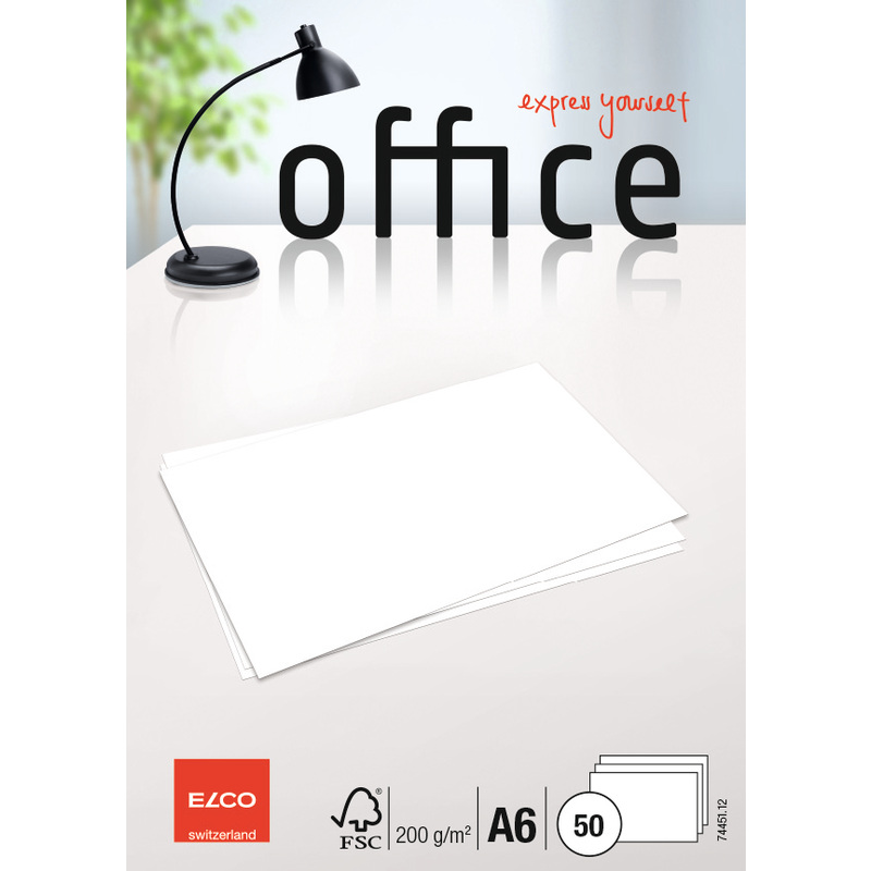 Elco Office cartes, A6, blanc - 7610425346008_01_ow