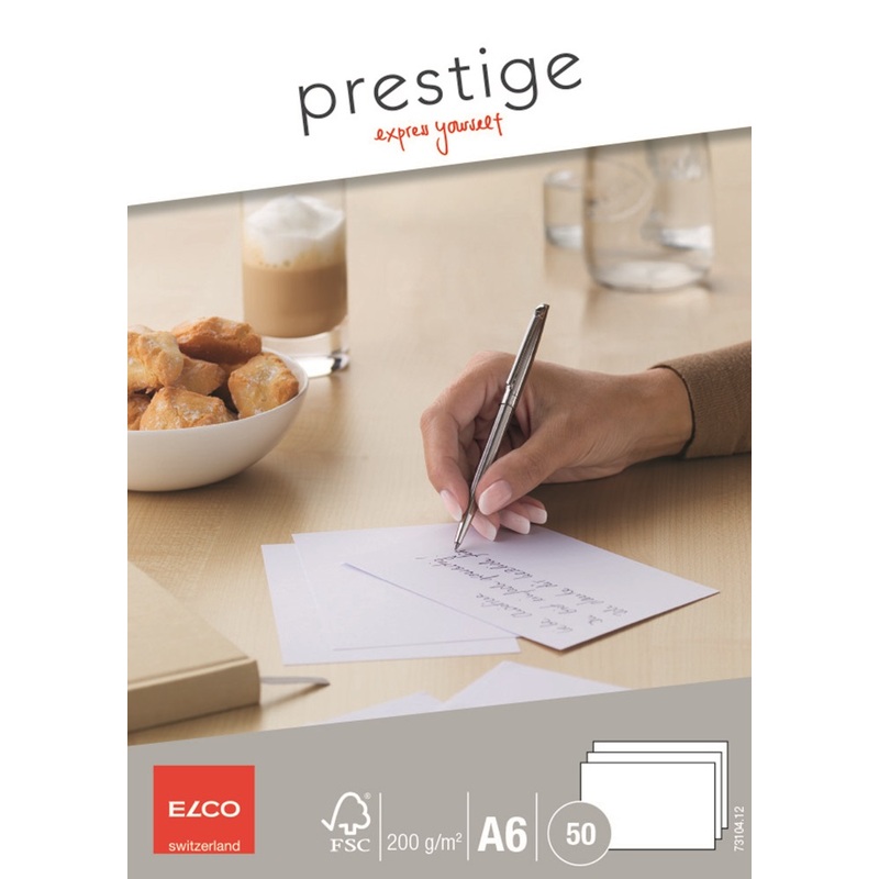 Elco Prestige Karten, A6, weiss - 7610425256406_01_ow