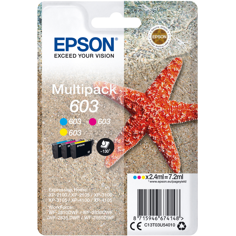 Epson 603 cartouches d'encre multipack, cyan, magenta, jaune