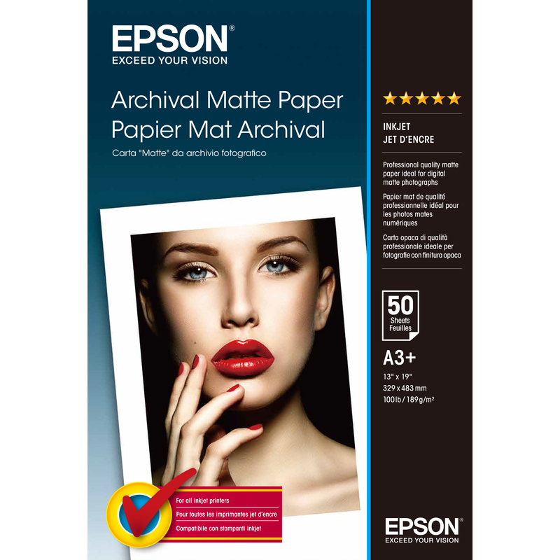 Epson Archival Matte Fotopapier, A3 +, 192 g/m², matt - 10343830059_01_ow