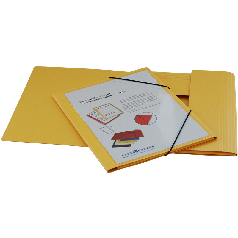 Erola dossier en carton, A4, lisse, jaune 