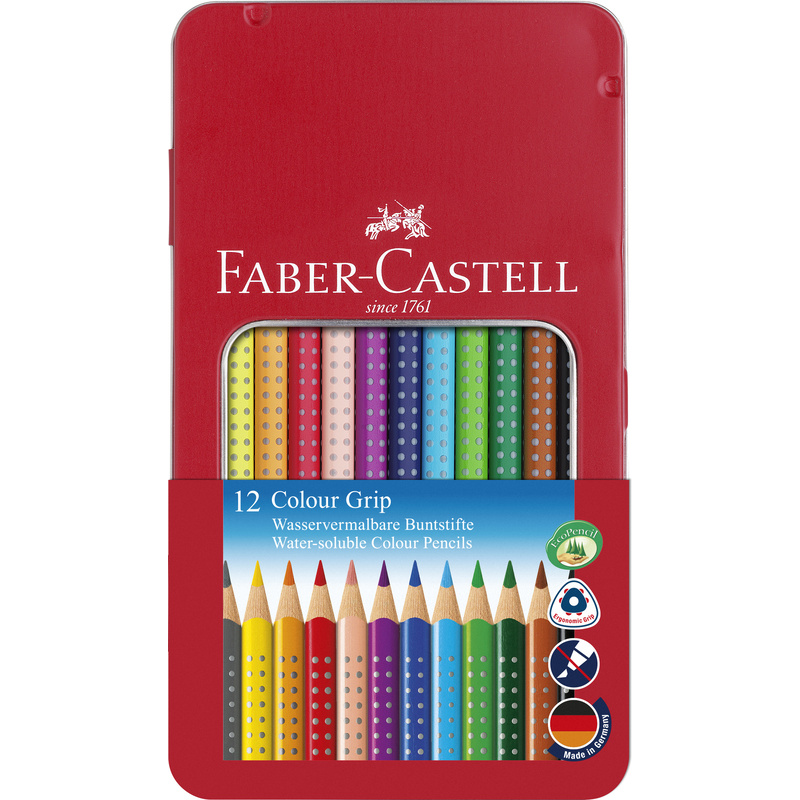 Faber-Castell crayons de couleur Colour Grip 2001, boîte de 12, assortis 
